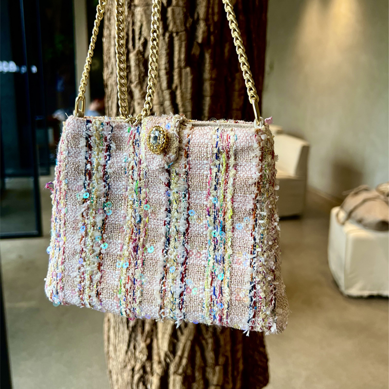 粉色小香包包2025夏季新款单肩包精致小包新中式挎包潮流百搭女包