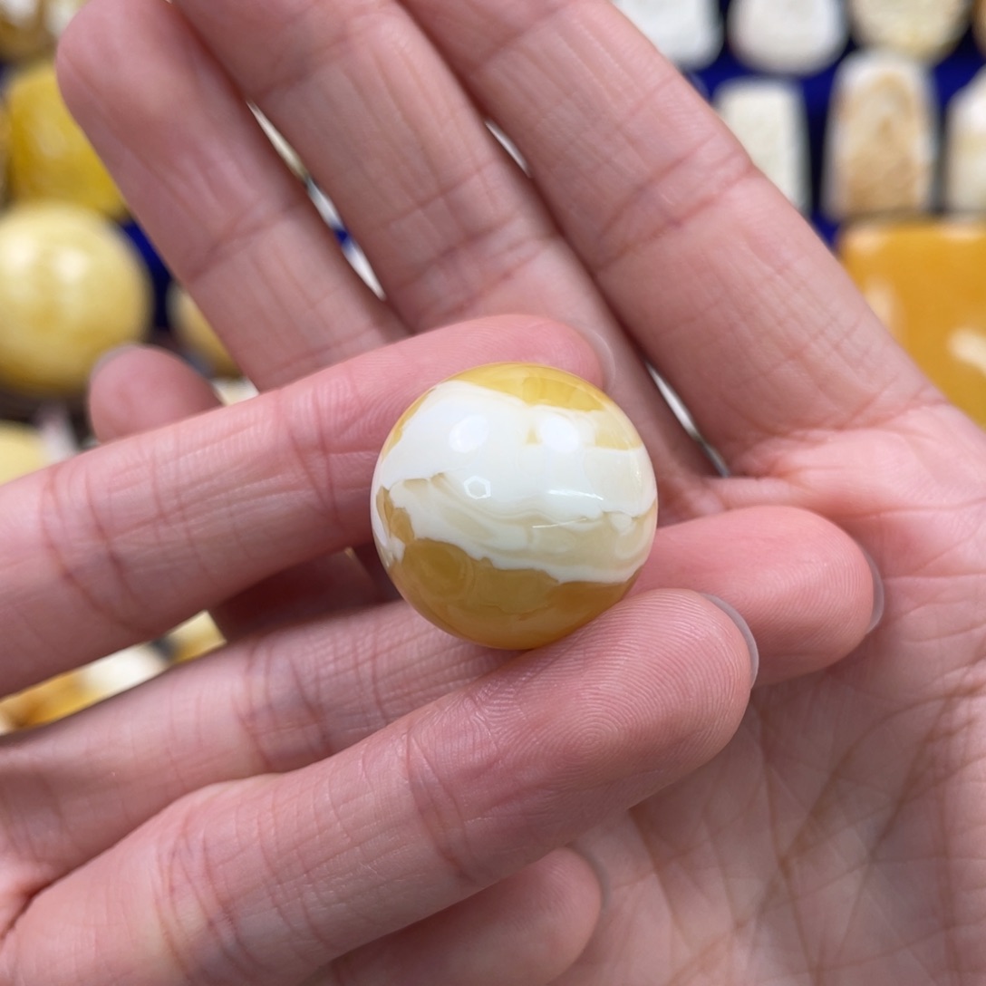 蜜蜡裸石未镶嵌琥珀蜜蜡珠子卡20.8mm