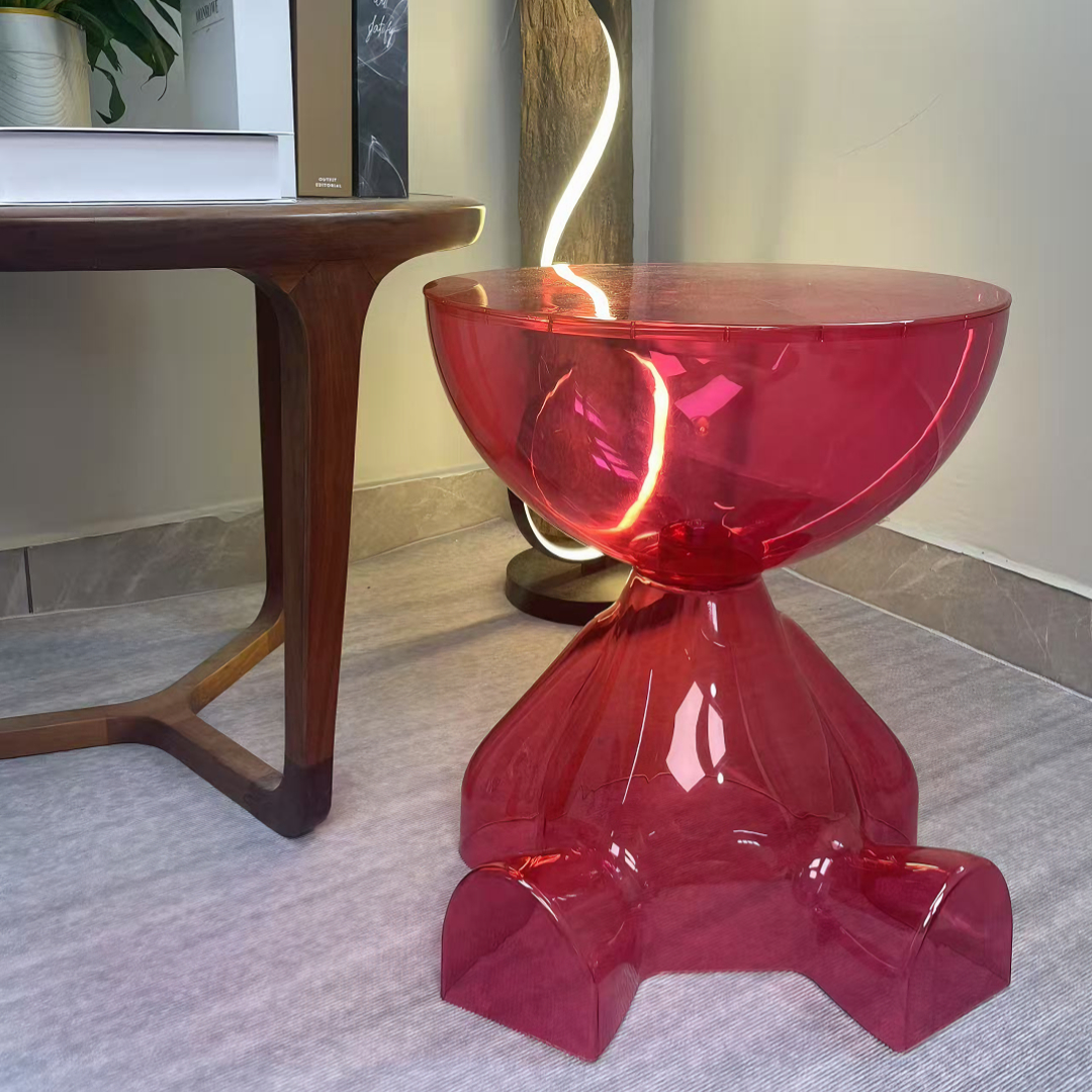 亚克力透明创意床头柜家用沙发边几置物架卧室收纳迷你小熊茶几