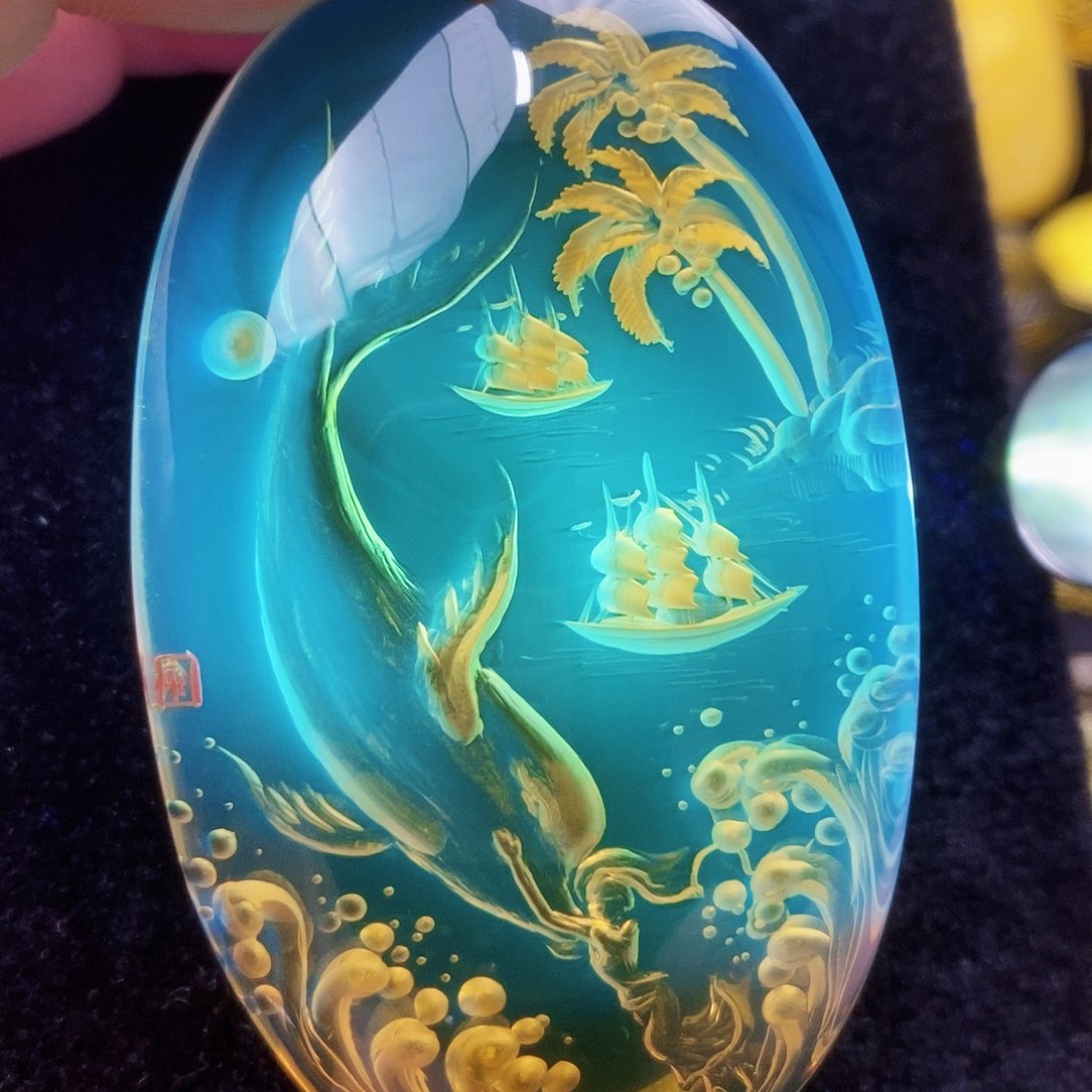 【闪购商品】蓝珀颈饰未镶嵌蓝珀阴雕