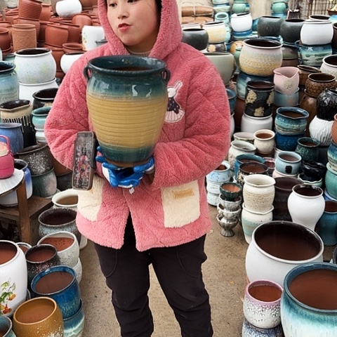 口20高27瑕疵盆子 