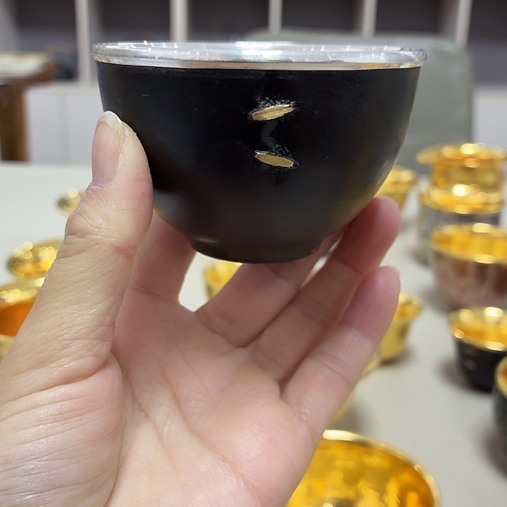 22号李小鹤铁包银足银20克锔钉杯100毫升