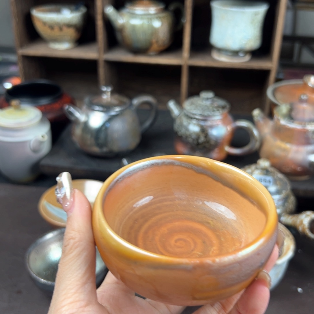 杯柴烧茶器细陶主人杯