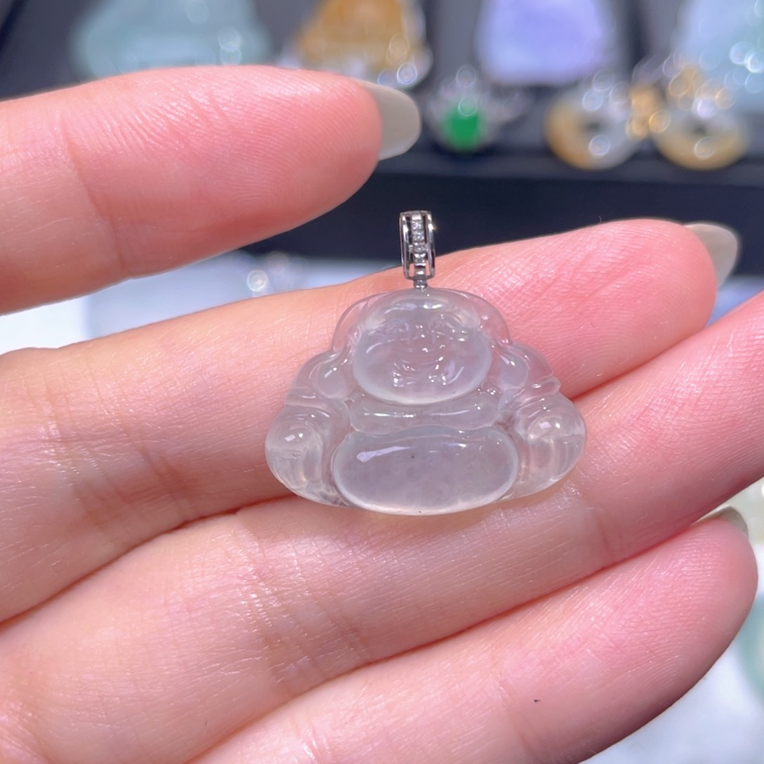 颈饰18K金镶嵌翡翠翡翠