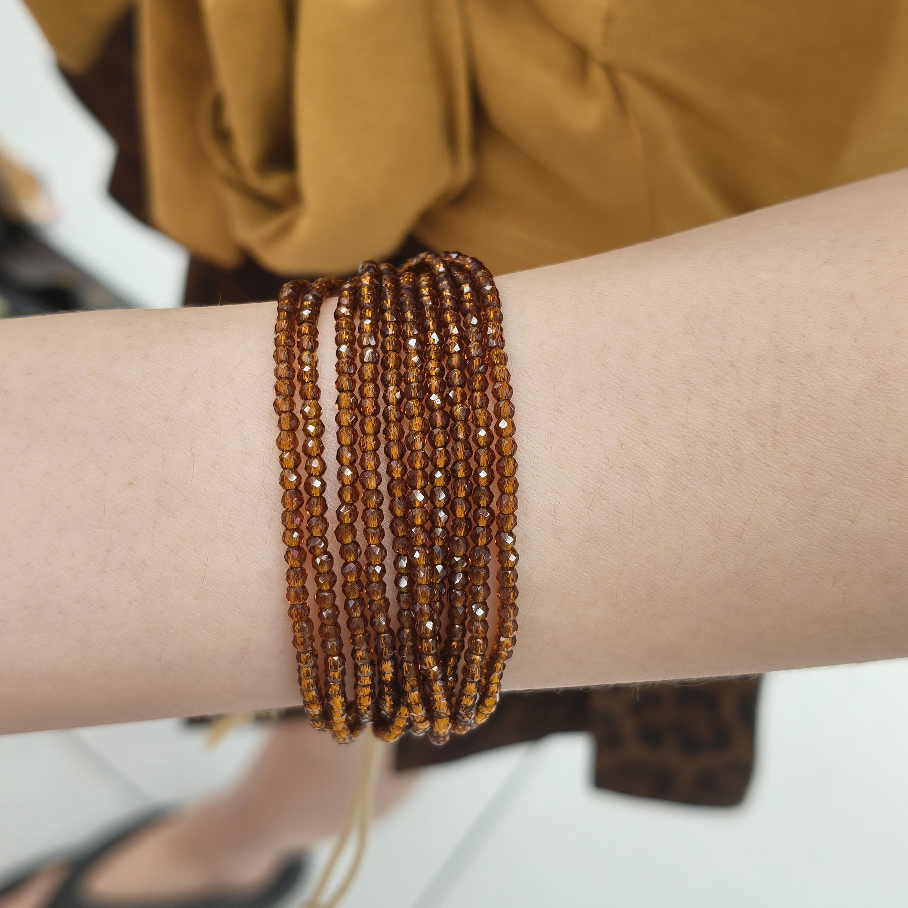 非金属仿水晶手链 艾美利-多圈穿珠手链