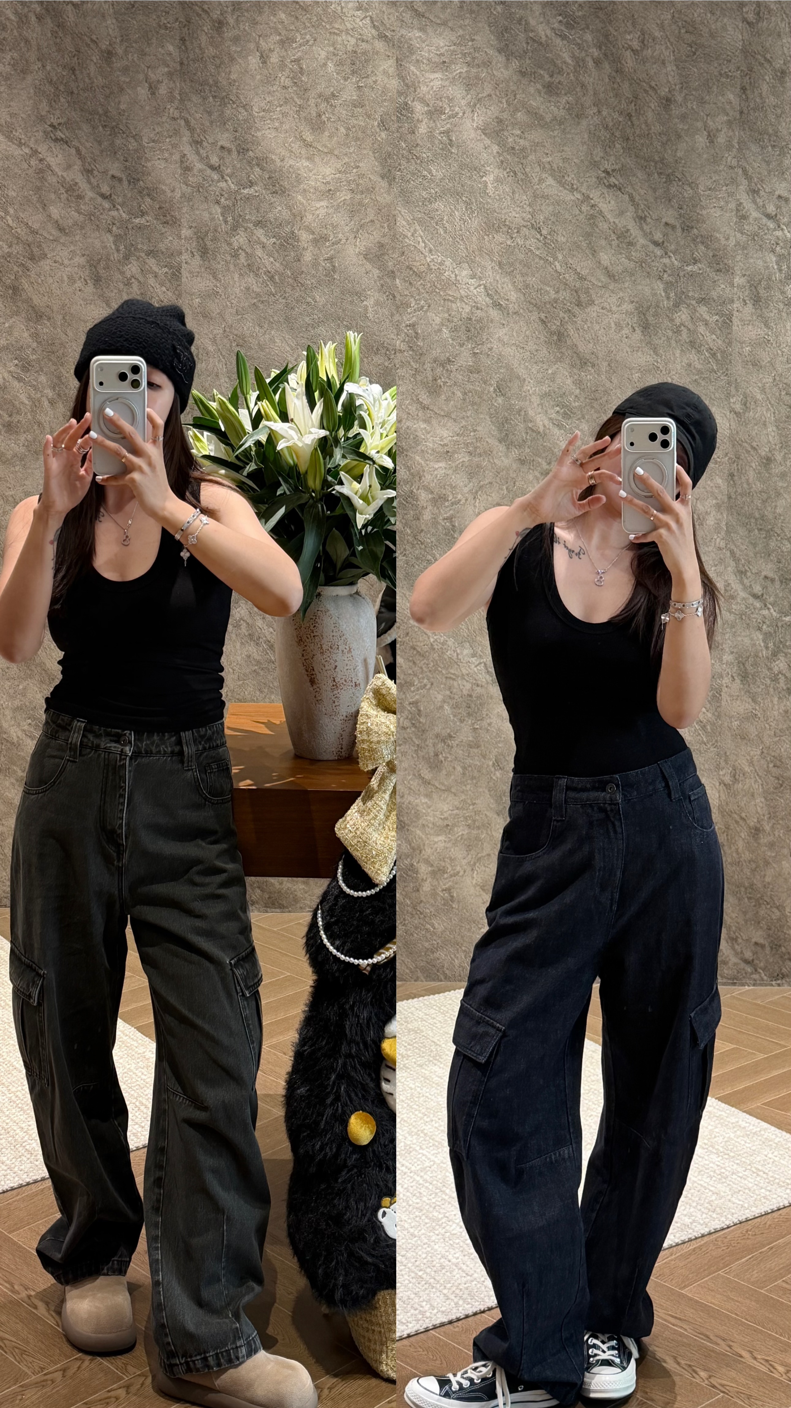 GLMPH-BNFS【封神牛仔】显瘦中腰工装牛仔复古洗水牛仔长裤-1324