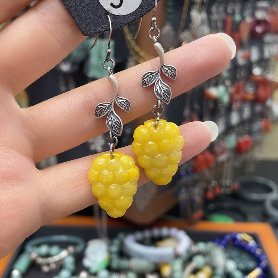 翡翠耳饰银S925镶嵌612yhnhhh