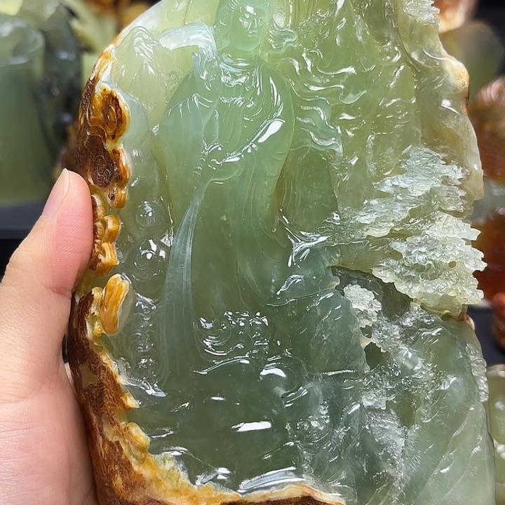 未镶嵌蛇纹石玉摆件泡****o