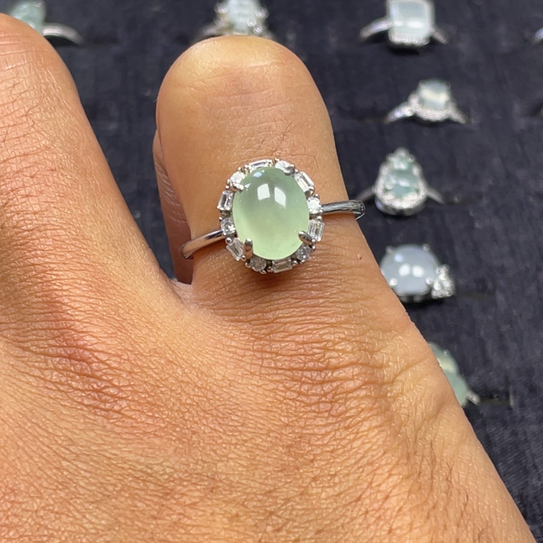 翡翠银S925镶嵌戒指