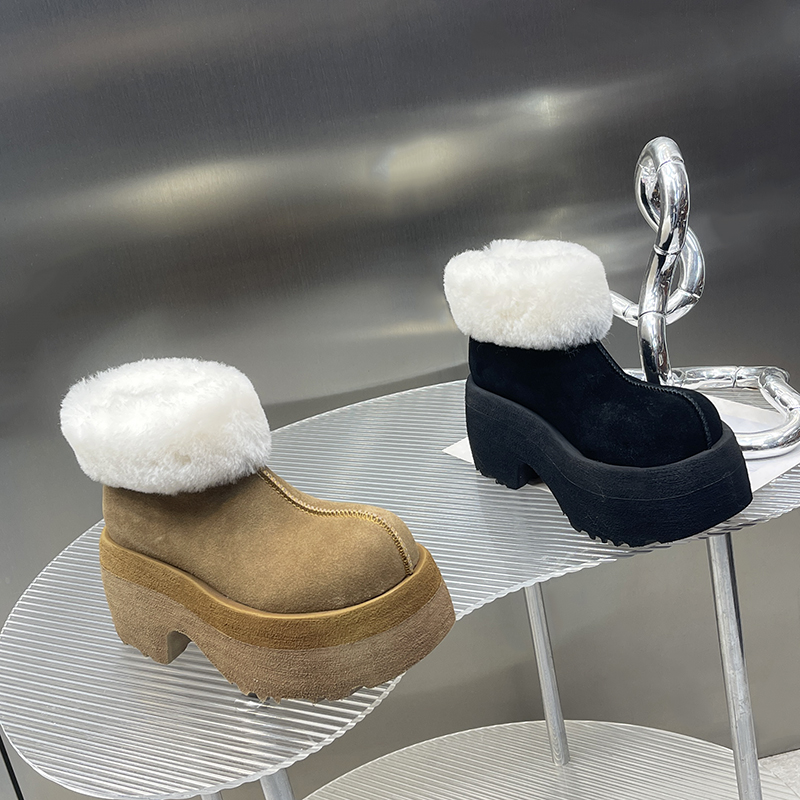2025冬季新款增高雪地靴外穿小个子羊毛靴短靴女QG1861-8