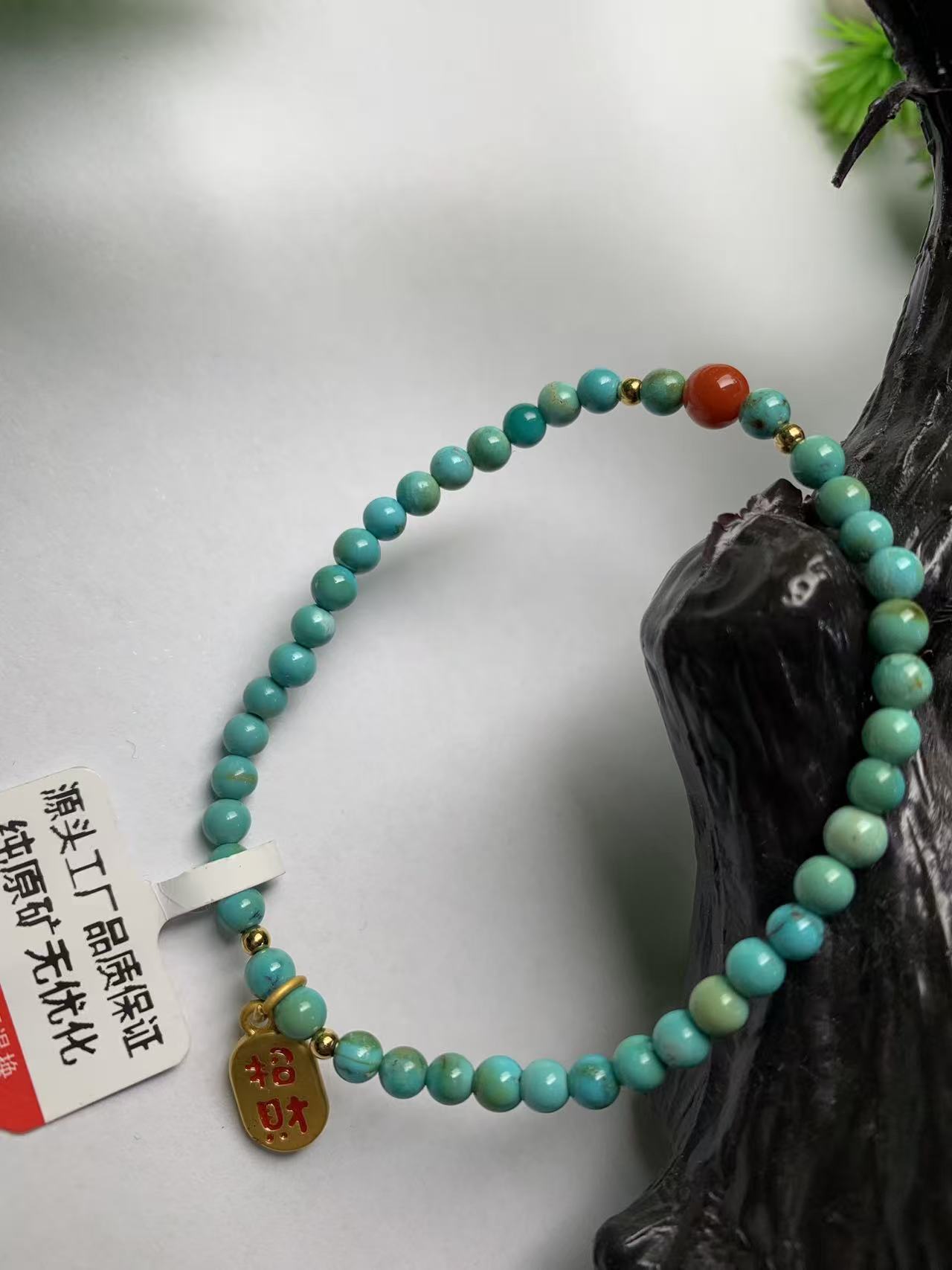 绿松石春带彩圆珠单圈炫彩色系卡4mm尺寸【多样性随机发货一条】