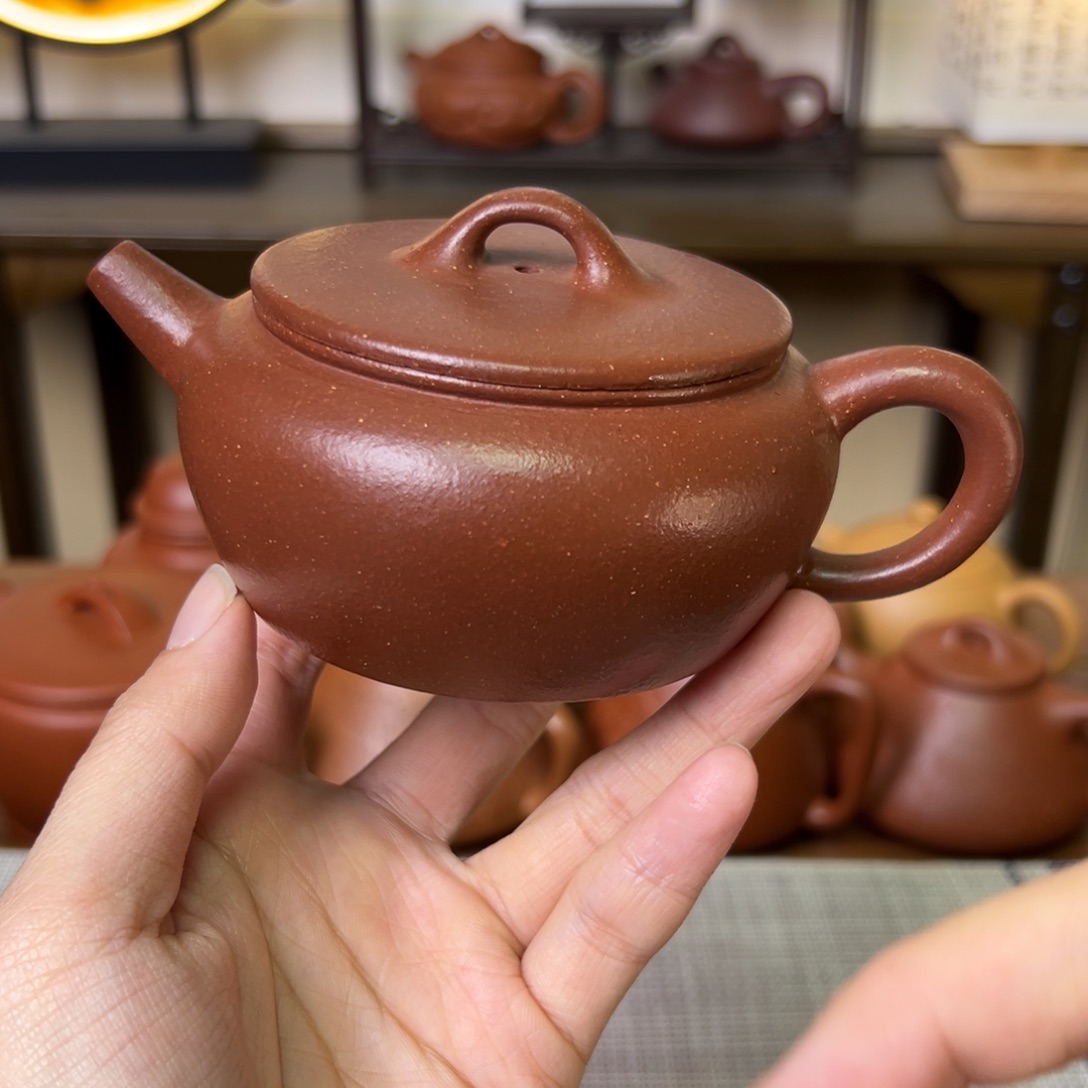 紫泥茶壶紫砂壶大斌诗意红降坡180cc