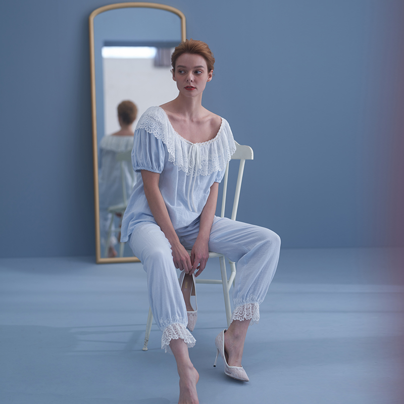 CA BRIDA【拉夫领公主】轻奢家居服 法式睡衣 夏季宽松气质蕾丝M401
