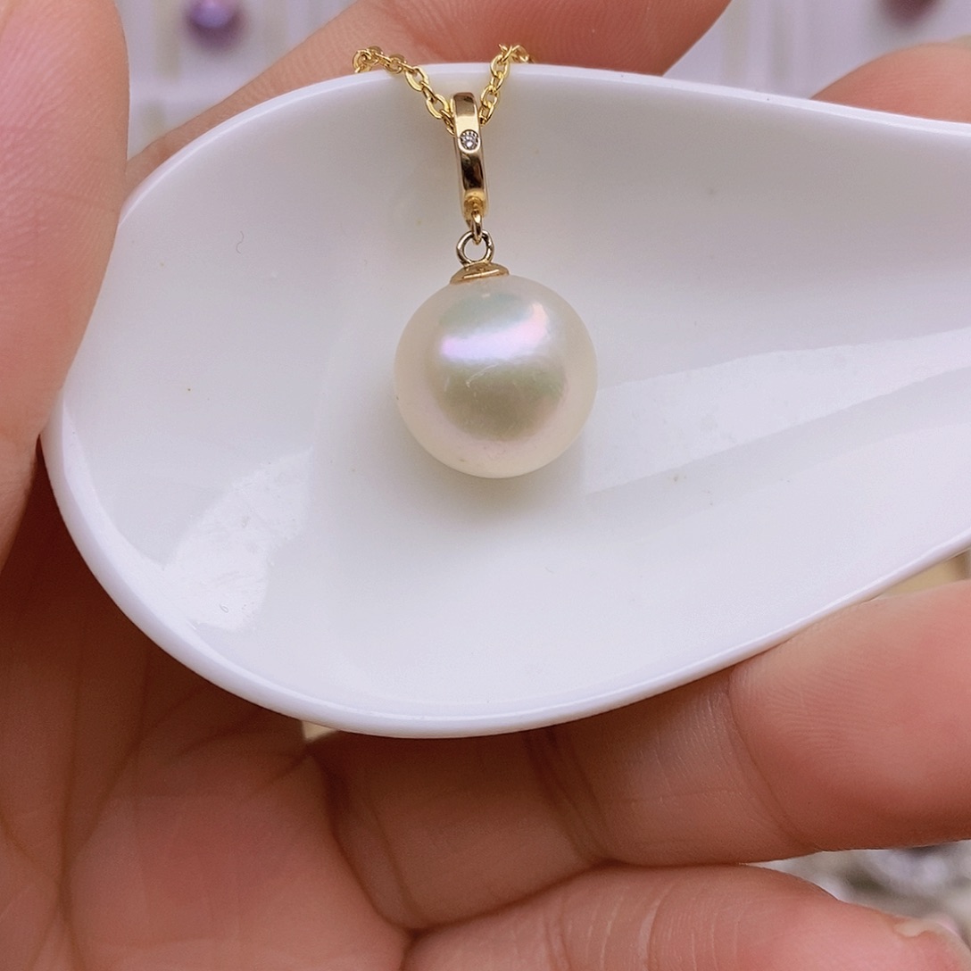A***水淡水珍珠银S925镶嵌吊坠(赠链)