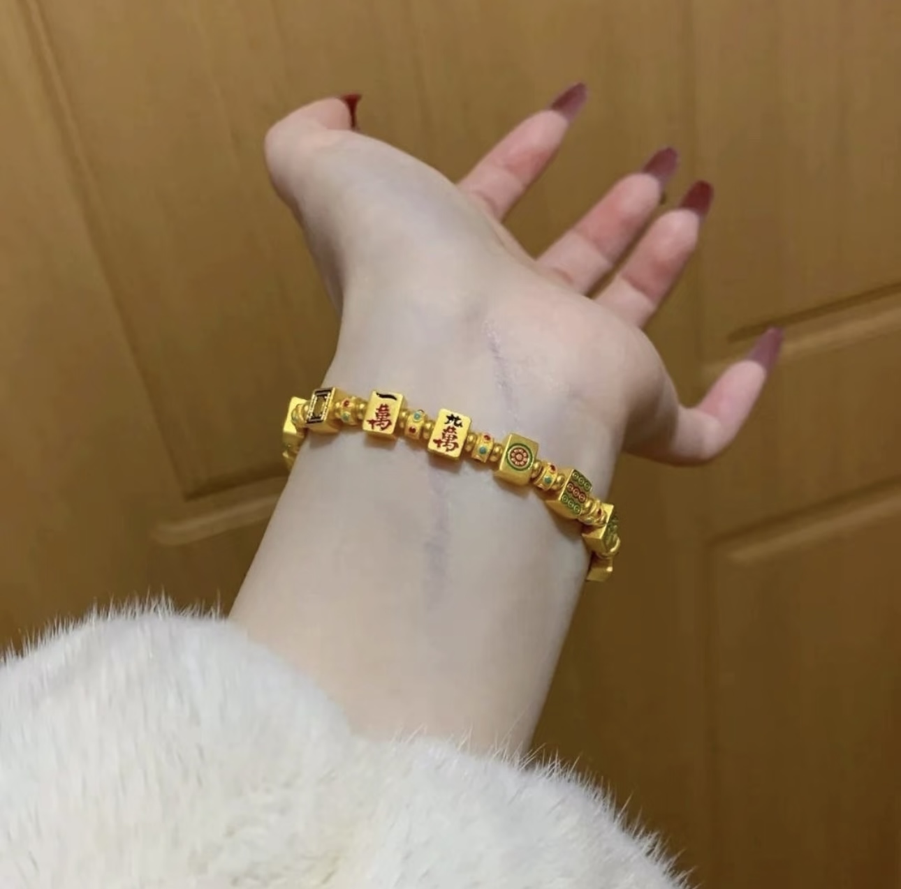 足银手链 【红中十三幺麻将】招财纳福轻奢精致气质金色闺蜜百搭
