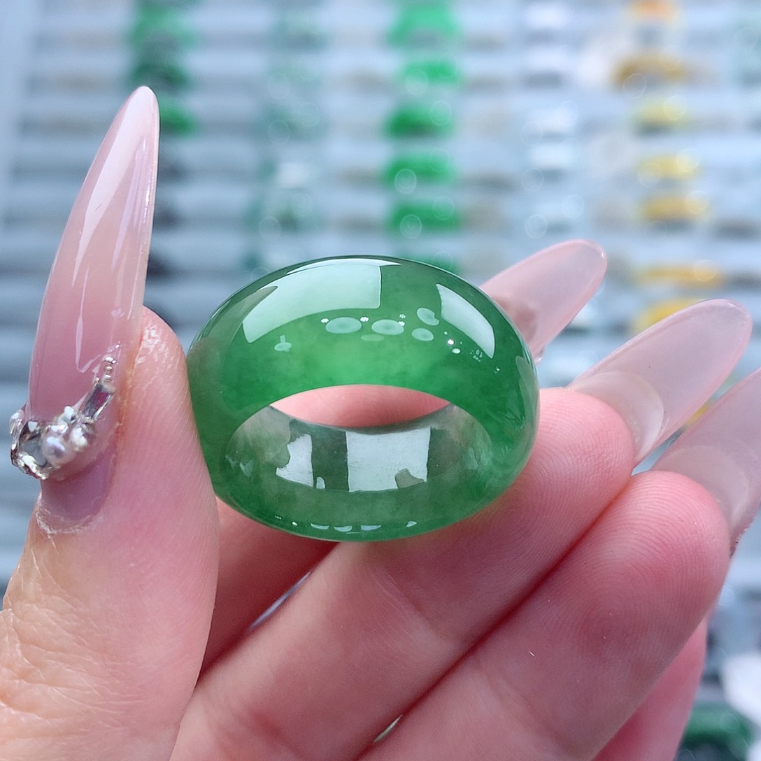 翡翠未镶嵌戒指17-19号