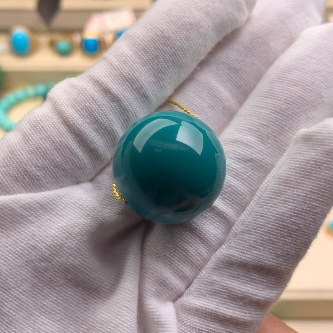 未镶嵌绿松石珠宝奇石22.2mm