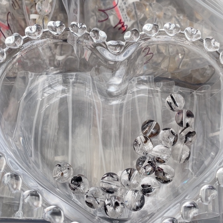 水晶手串未镶嵌11mm左右黑闪灵单珠多样性发其一