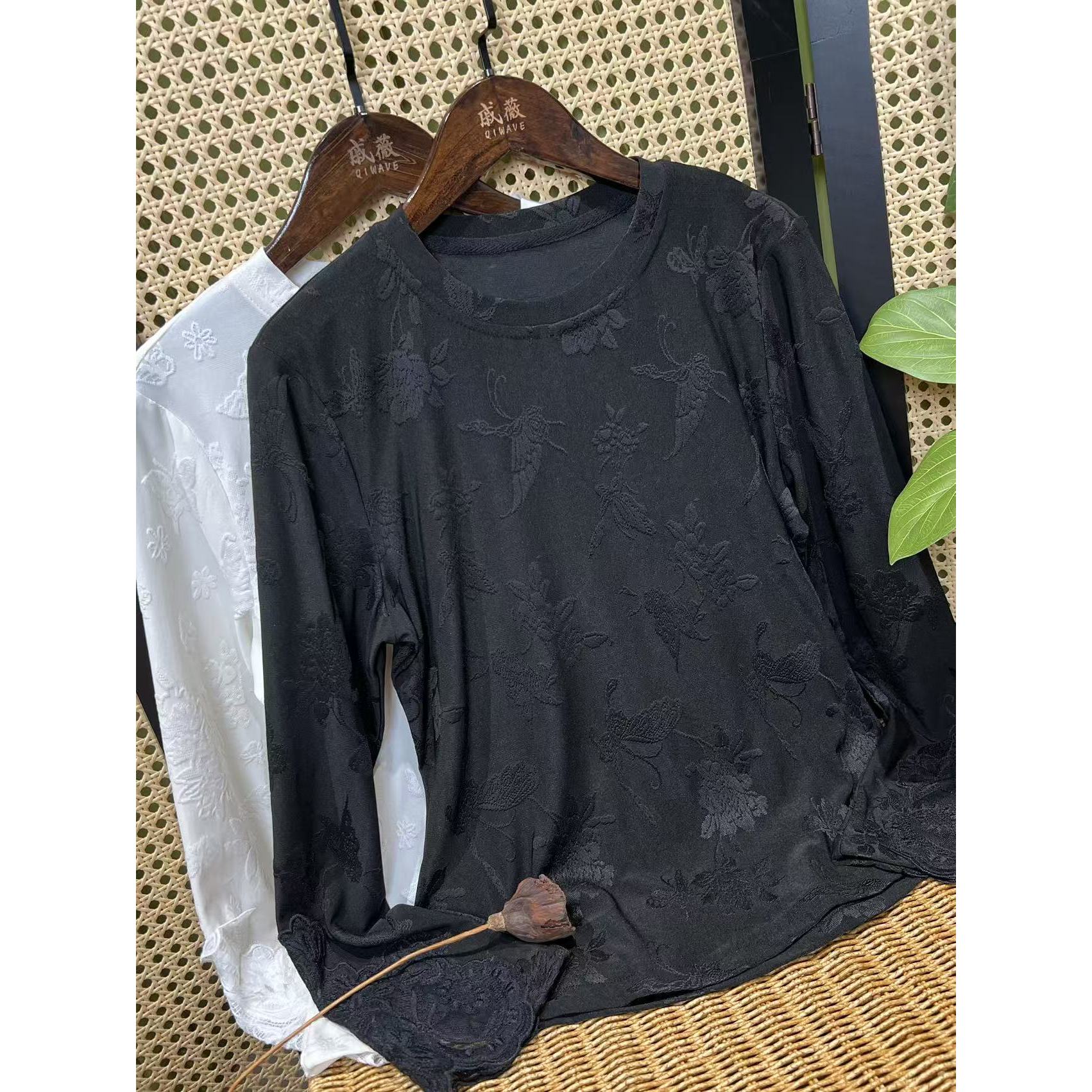 戚薇原创【悠然】长55左右新款新中式国风厚款百搭打底上衣