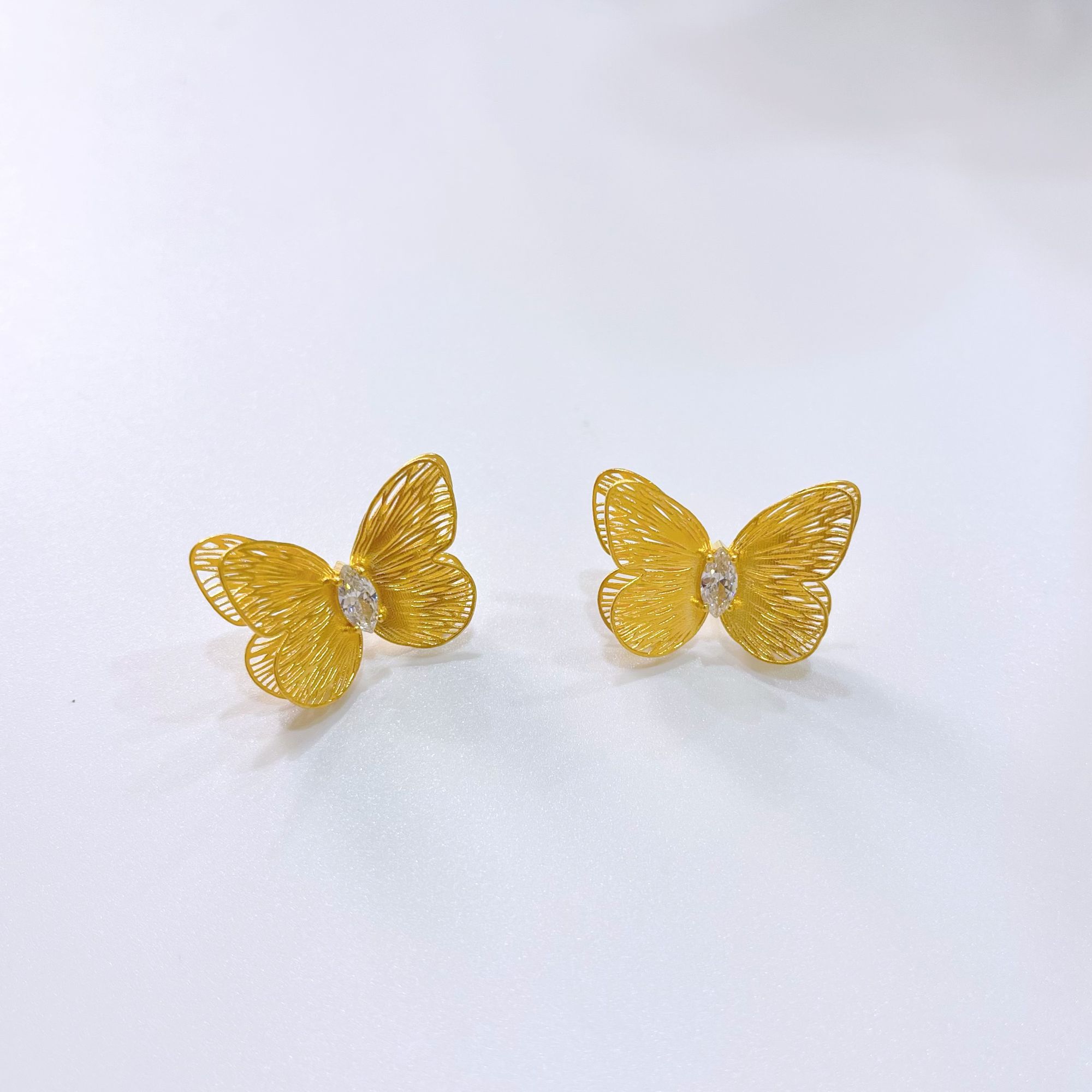 【蝶梦金缕】足金999黄金5G蝴蝶潮流时尚耳钉