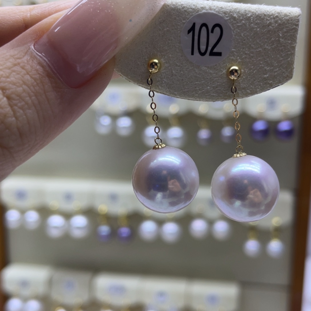 淡水珍珠耳饰18K金镶嵌