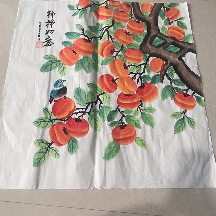 国画四尺斗方手绘作品