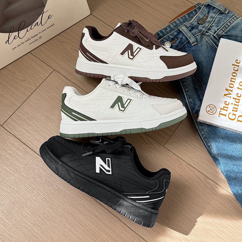 NEW BOLUNE/新百伦百搭保暖低帮防滑增高鞋潮流男鞋冬季黑白板鞋