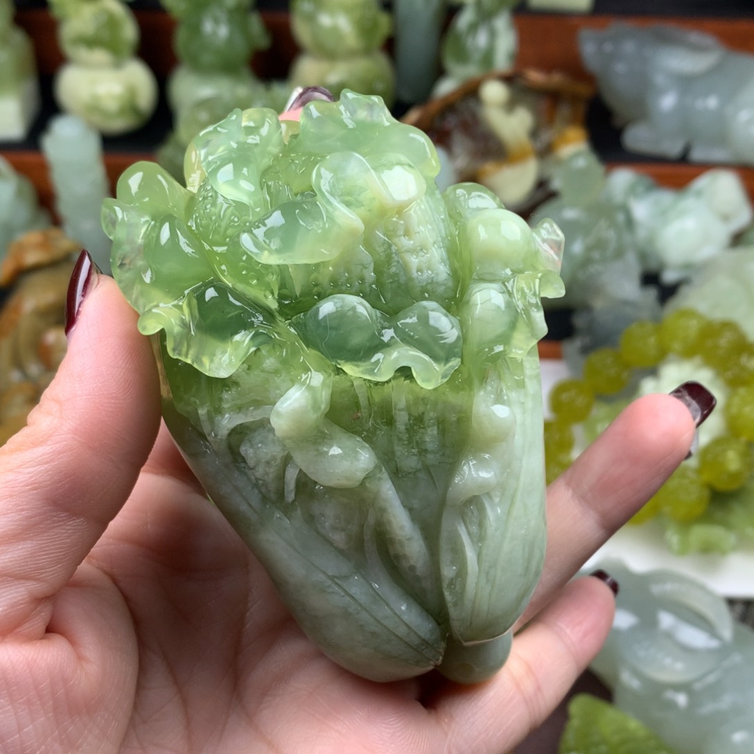 岫玉手把件未镶嵌