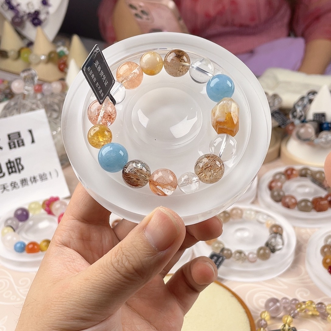 银S925镀金镶嵌手链水晶