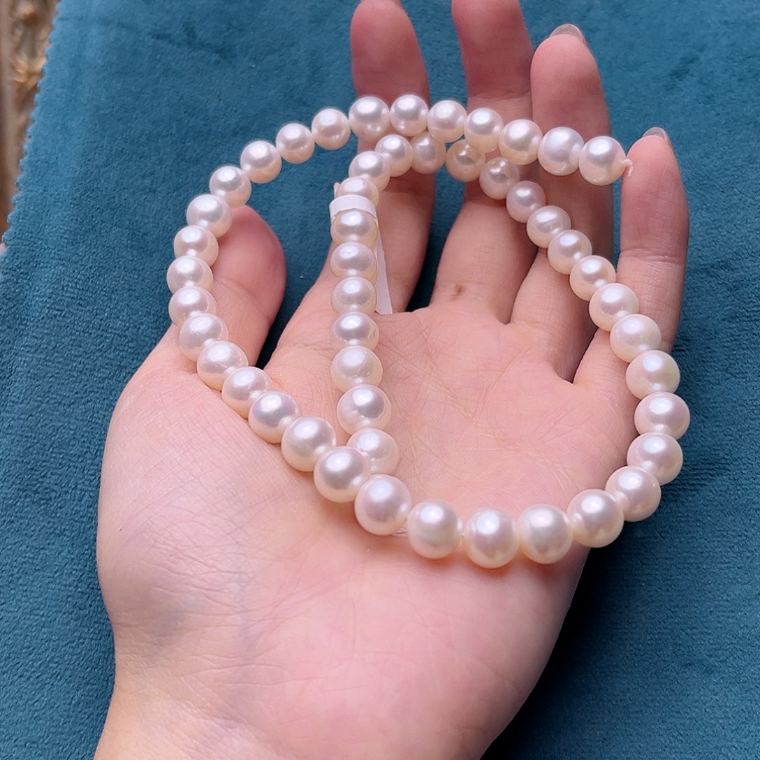 淡水珍珠银S925镶嵌项链