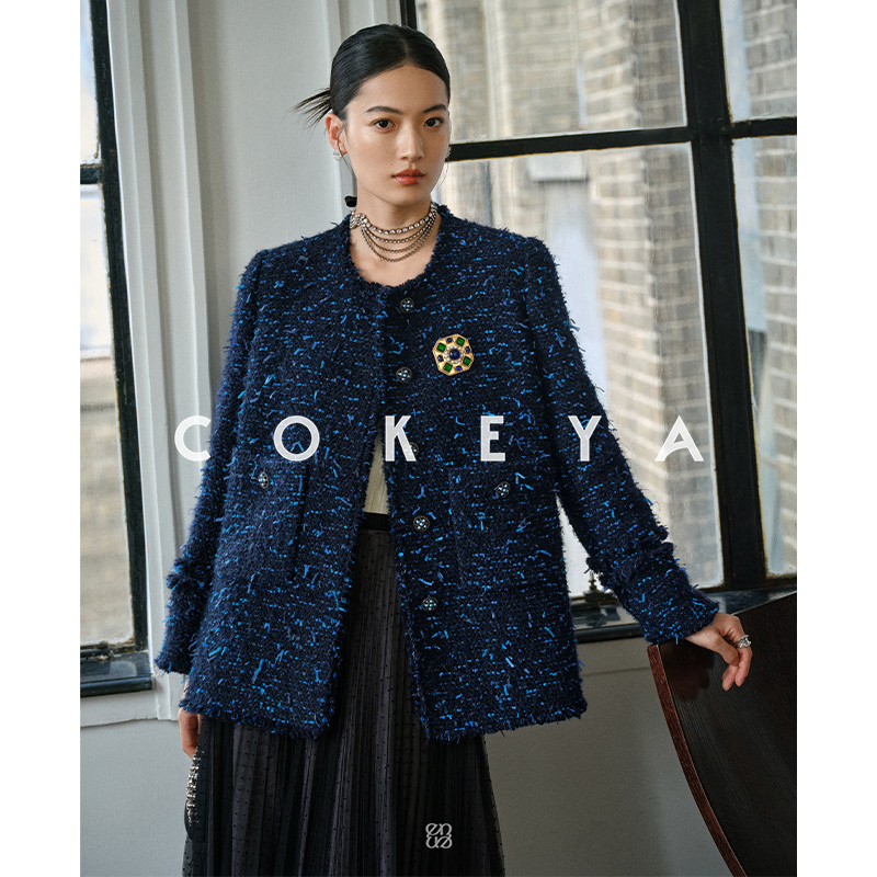 COKEYA/限量!意大利RUFFO COLI殿堂級粗花呢香风高定外套