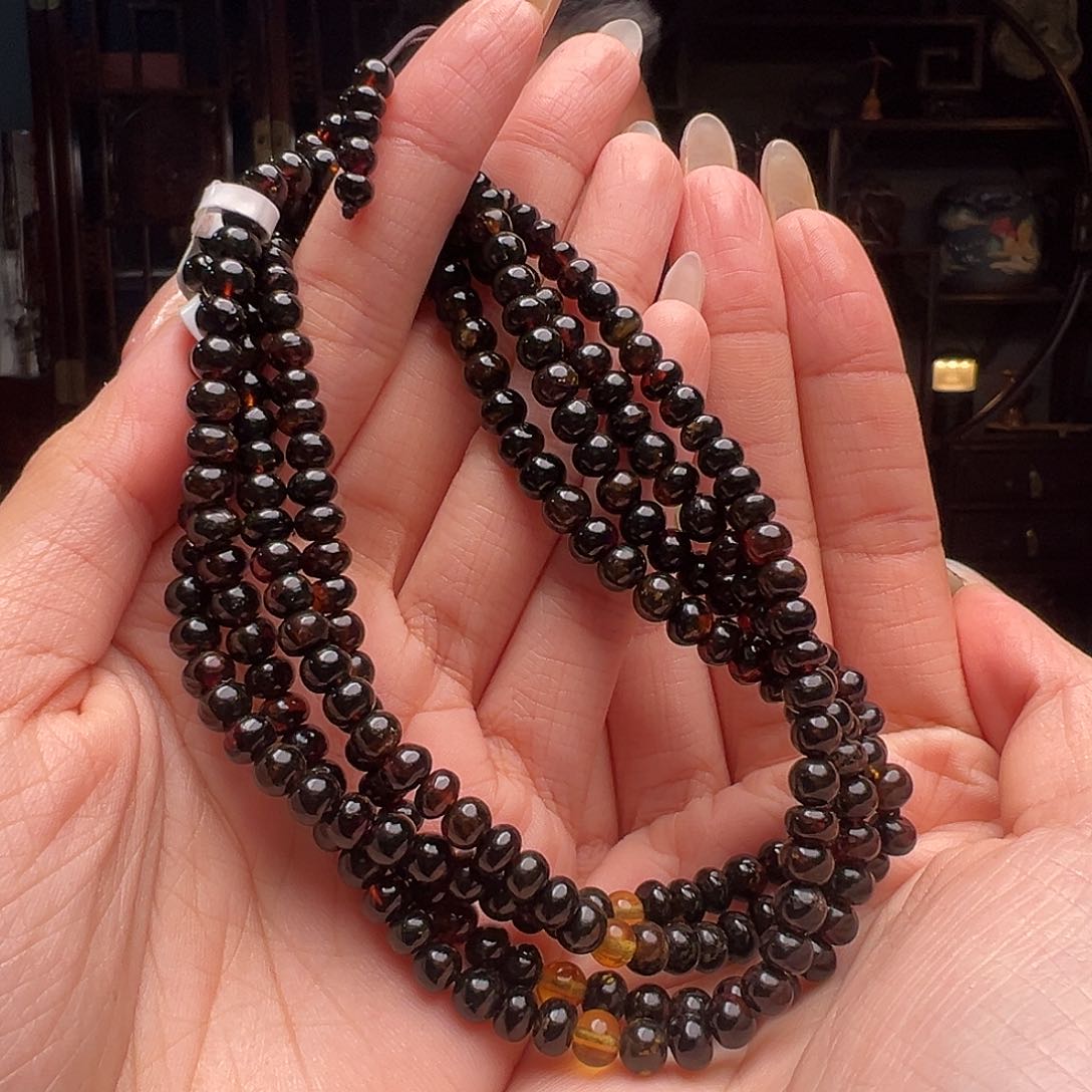 琥珀裸石未镶嵌抚顺琥珀20382多样性发其一5mm