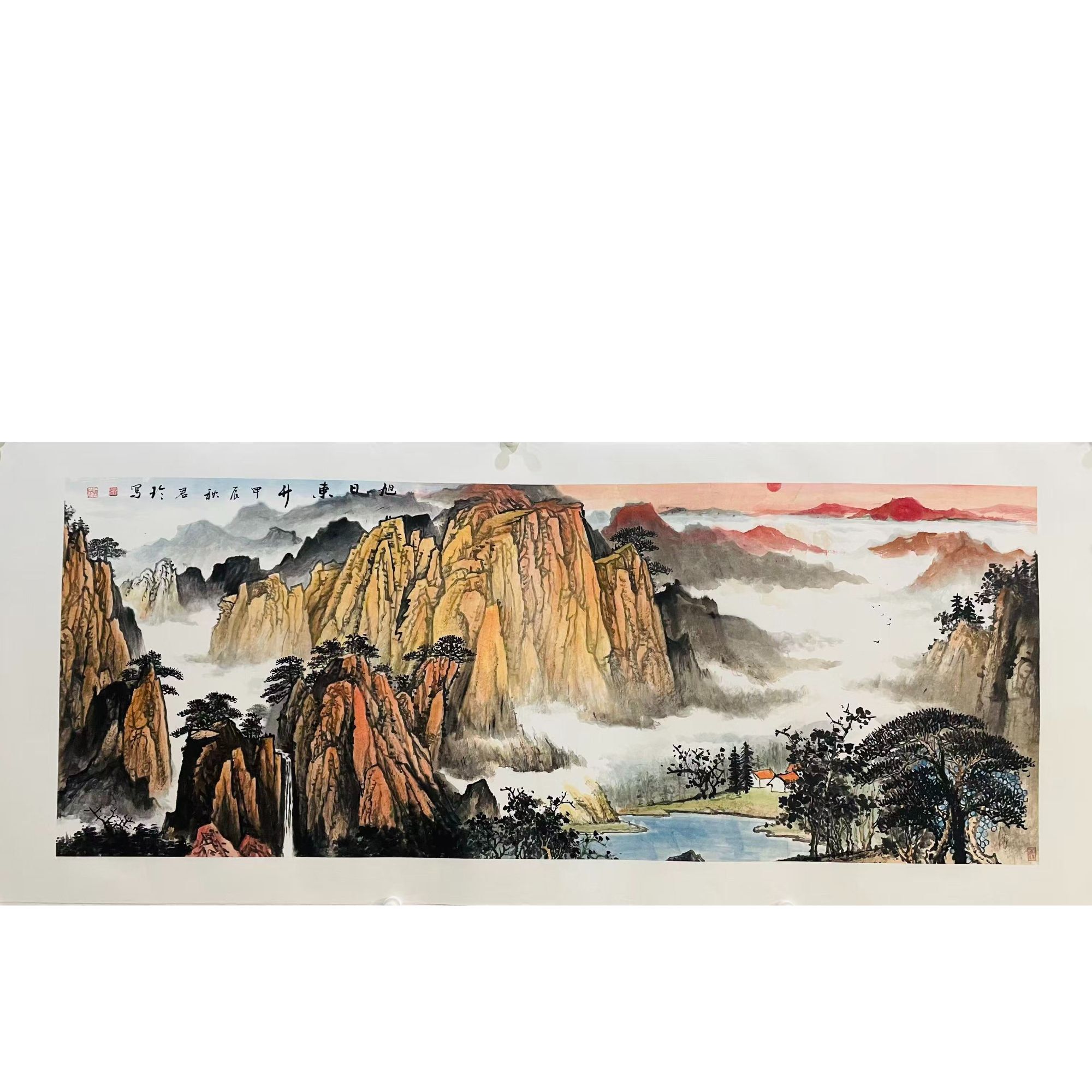 净雯斋书画真人手绘小六尺山水