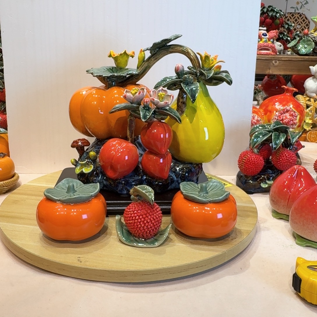 陶土水果福禄寿陶瓷