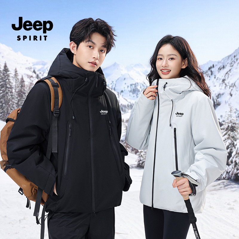 JEEPSPIRIT新款加厚棉衣秋冬季户外防风御寒保暖外套男女同款
