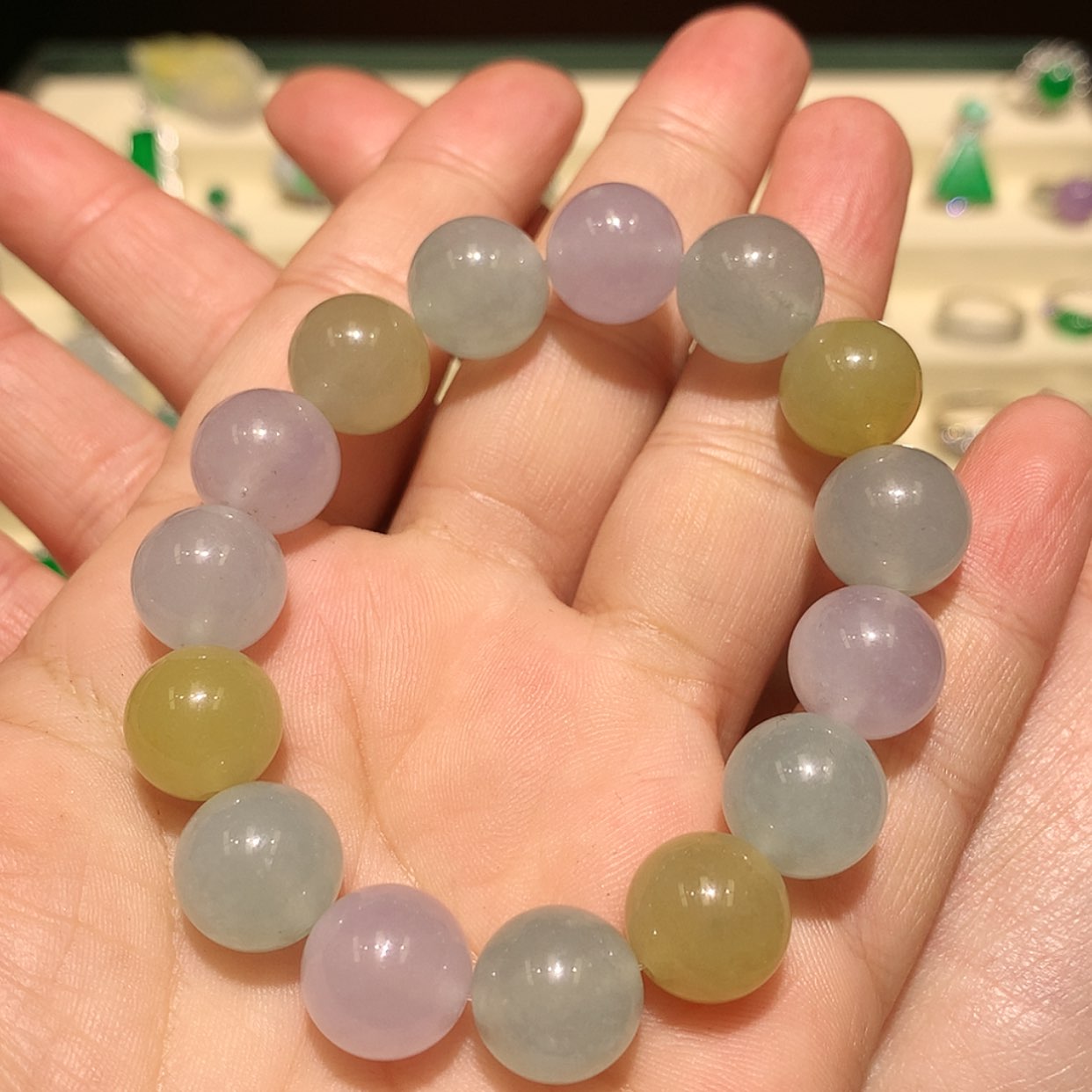 【闪购商品】翡翠手串未镶嵌雪*a缅甸A货