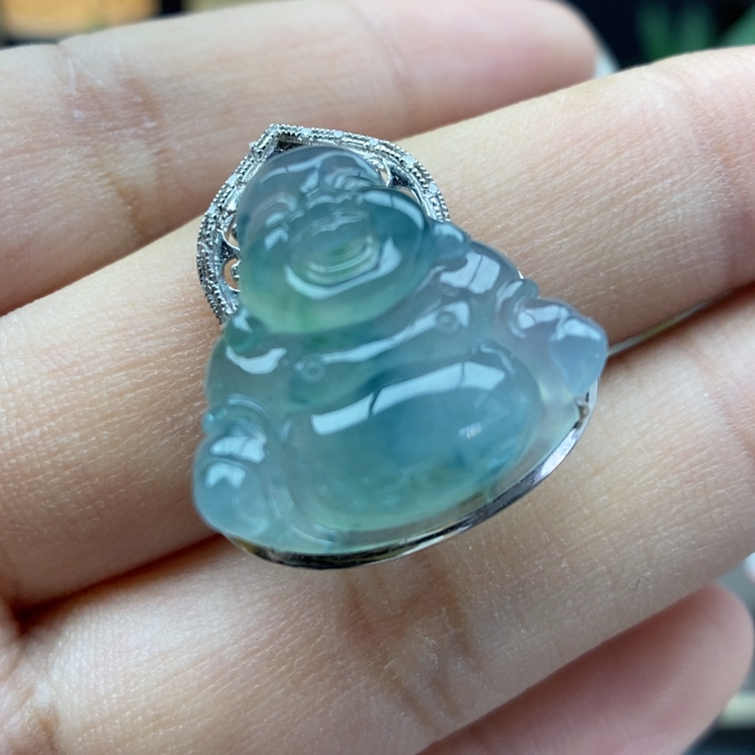 翡翠18K金镶嵌颈饰吊坠41