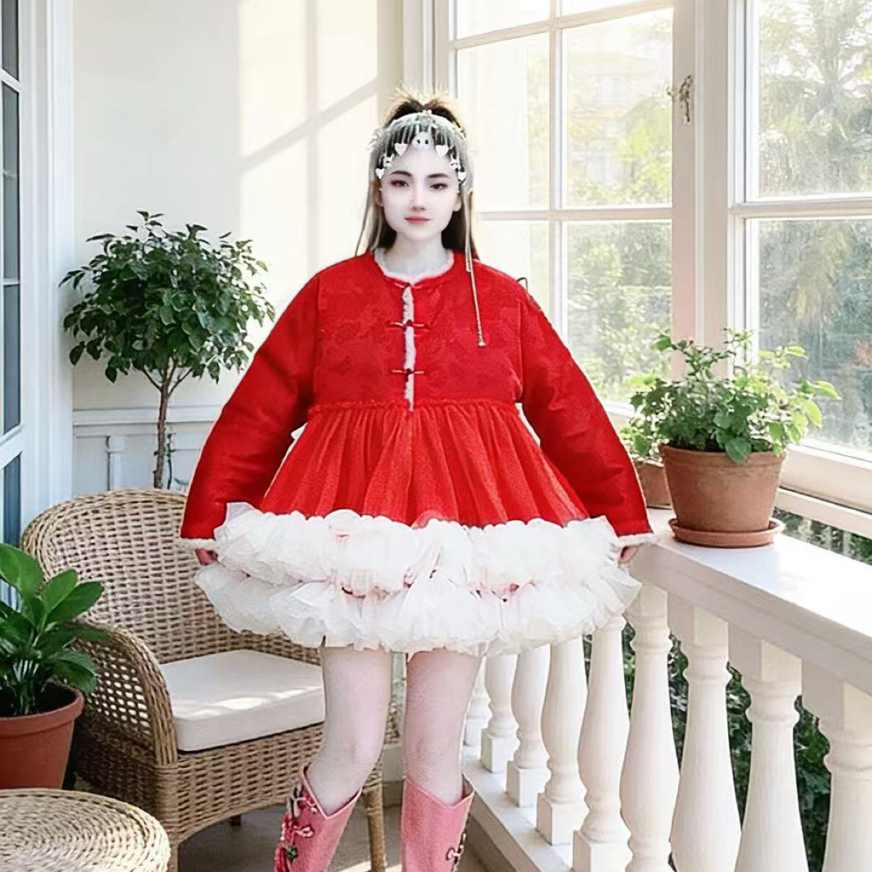 【面条仙仙】3852#新款喜气洋洋新中式甜美洋气棉服外套