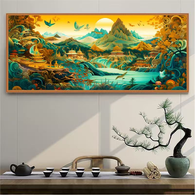 手工成品蓬莱仙境万和朝圣t2897
