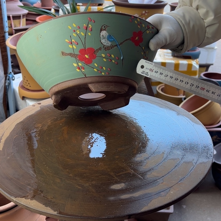 紫砂宜兴紫砂花盆绿斗盆点菜大