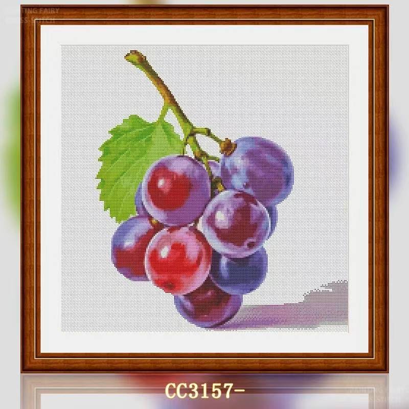 【CC3157-美食系列之小葡萄】十字绣2025新款小件线绣客厅餐厅简单