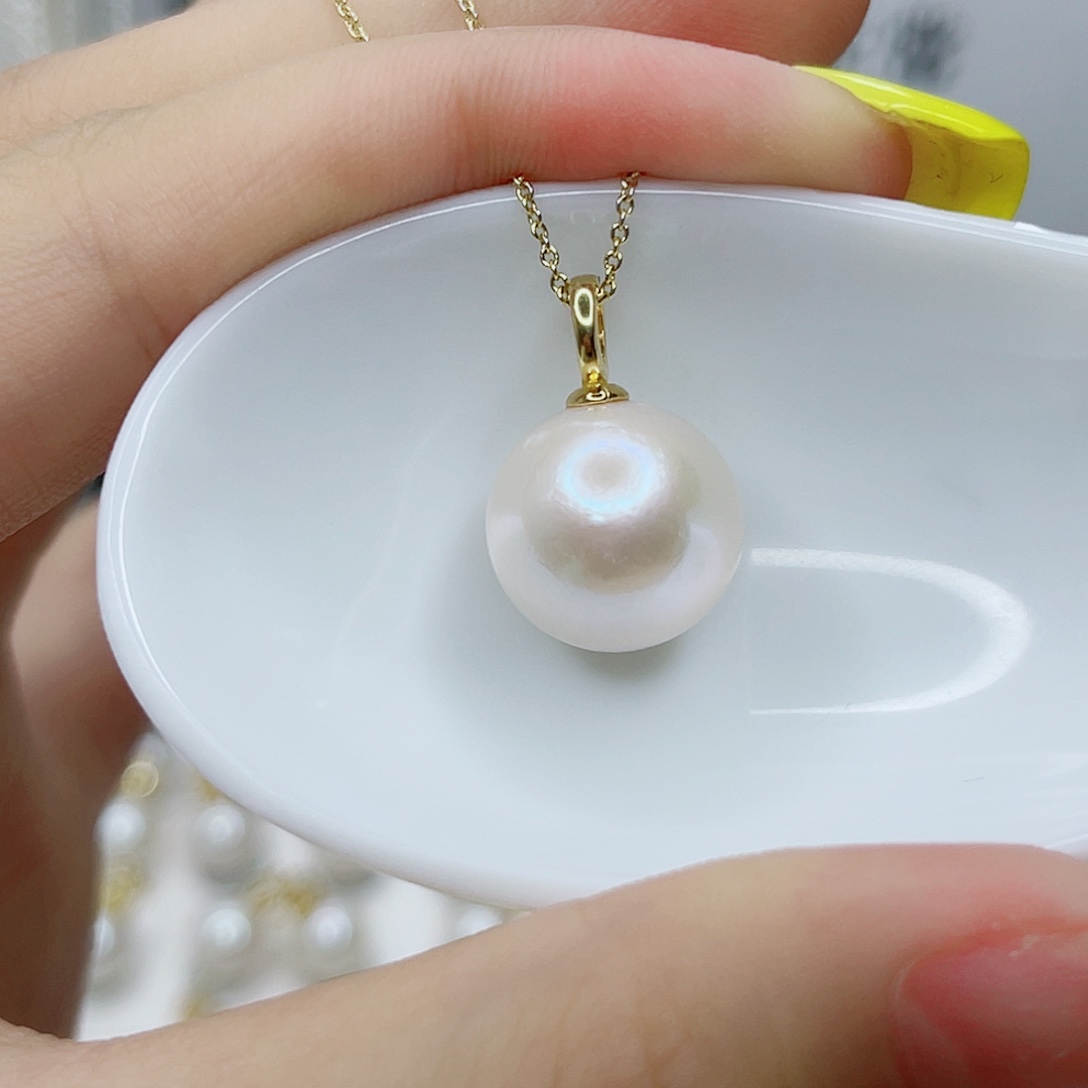 淡水珍珠银S925镶嵌吊坠(不含链)