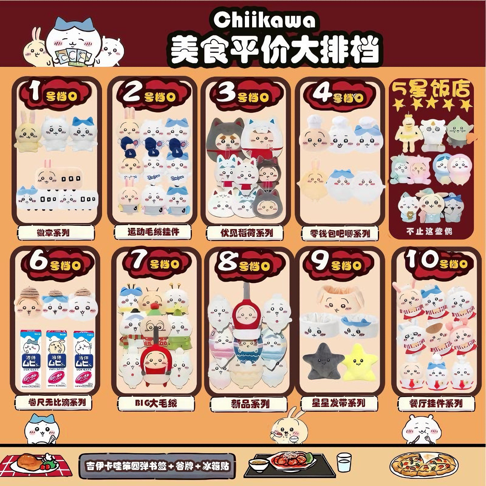 Chiikawa   美食排排档【毛绒挂件】
