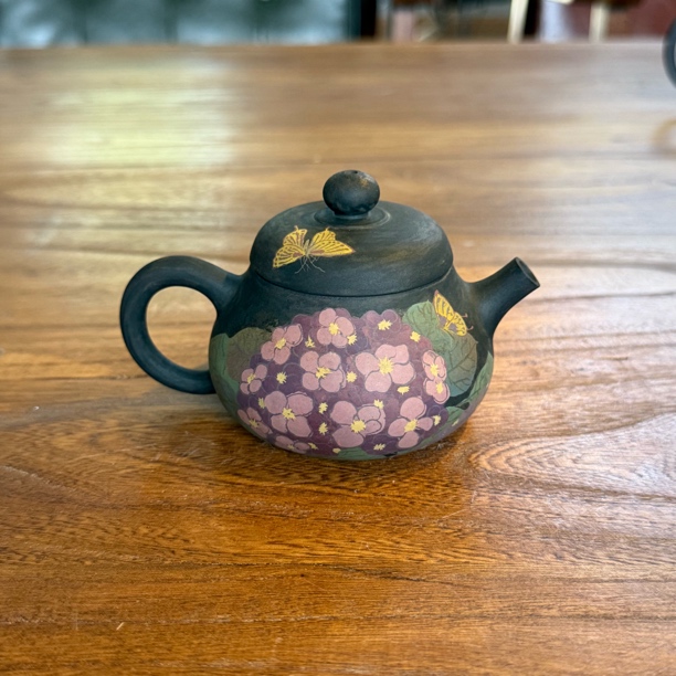【陶点茶YUN】建水紫陶 云梦阁（冯习阳工作室）花卉刻填重工手磨壶