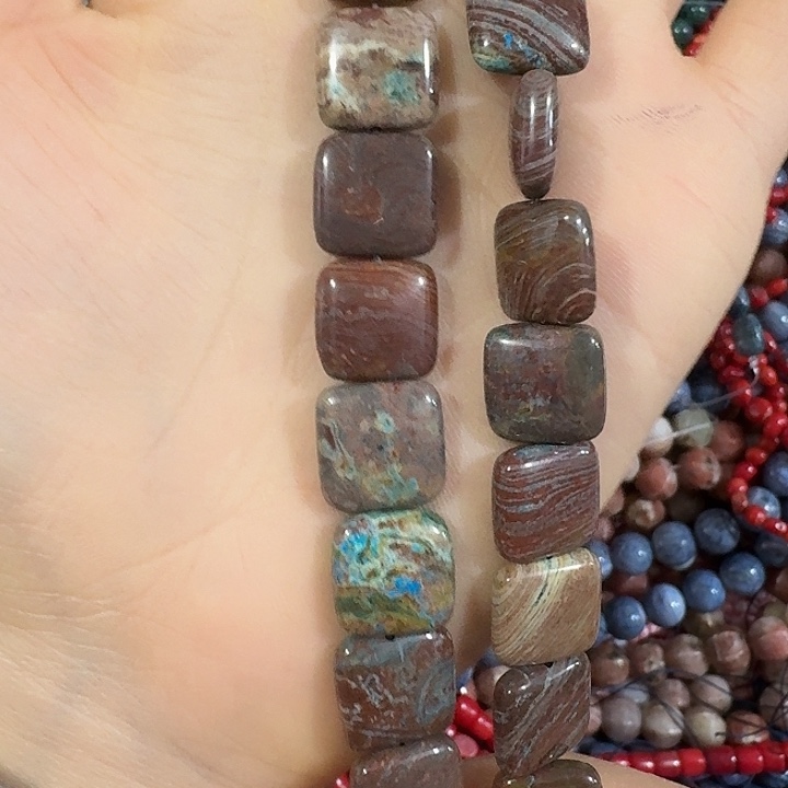 玛瑙/玉髓合金珠宝半成品一条彼得方块