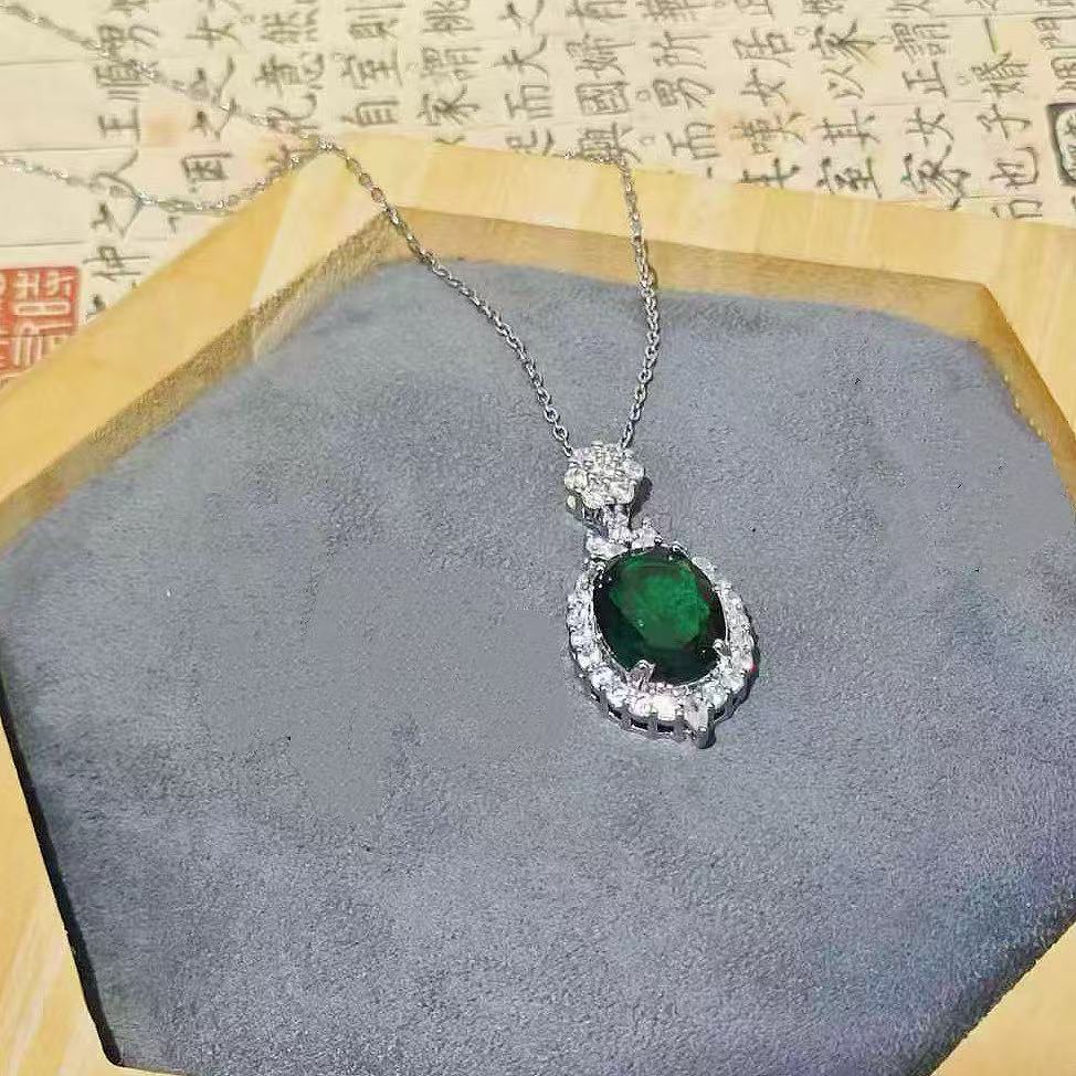 铜合金琉璃项链 幽翠环光星芒项链t