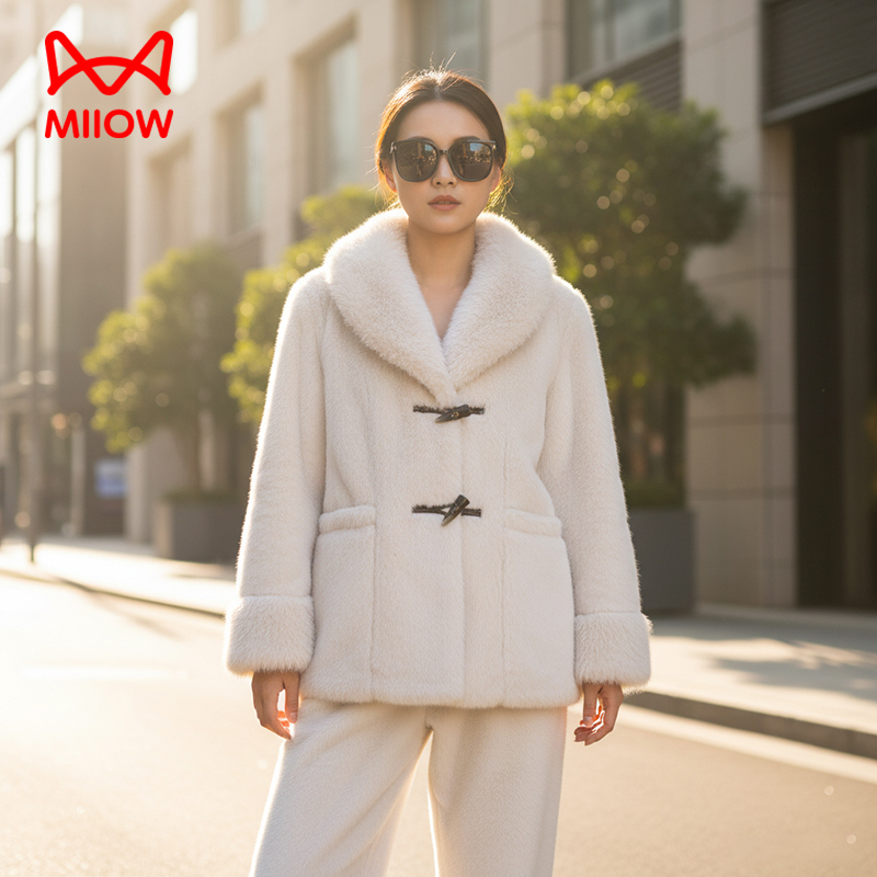 仿貂/MiiOW猫人加厚睡衣家居服女士外穿套装冬季时尚秋冬天中长款