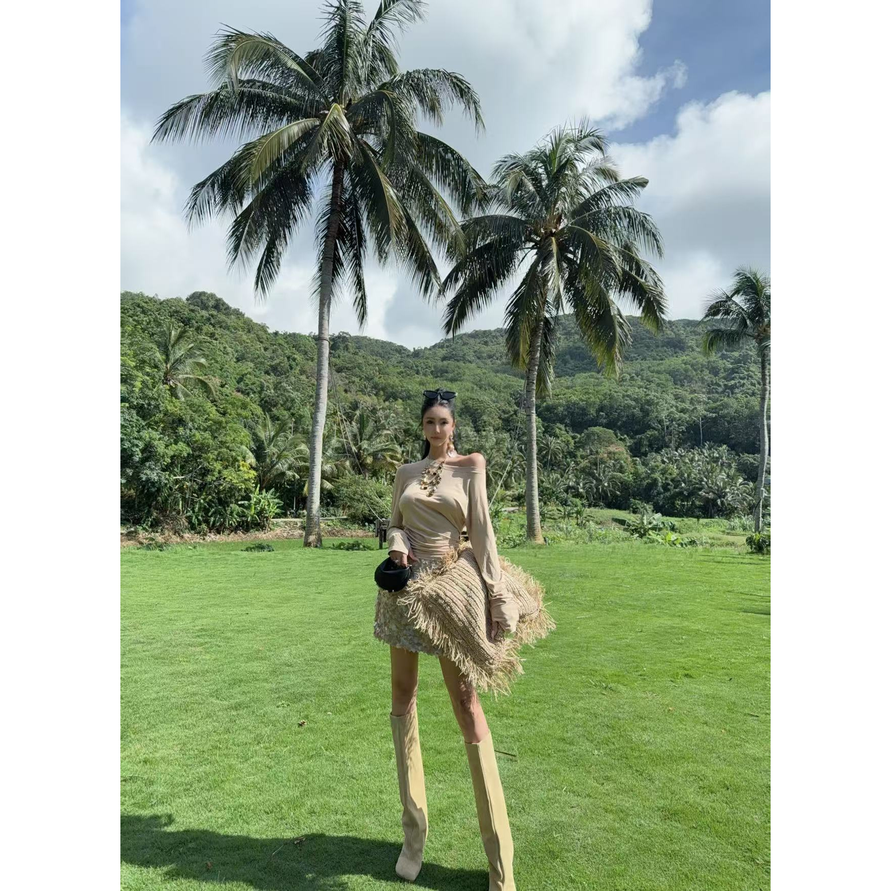 S300【亮片女神】咖黄两色满身亮片短裙半裙