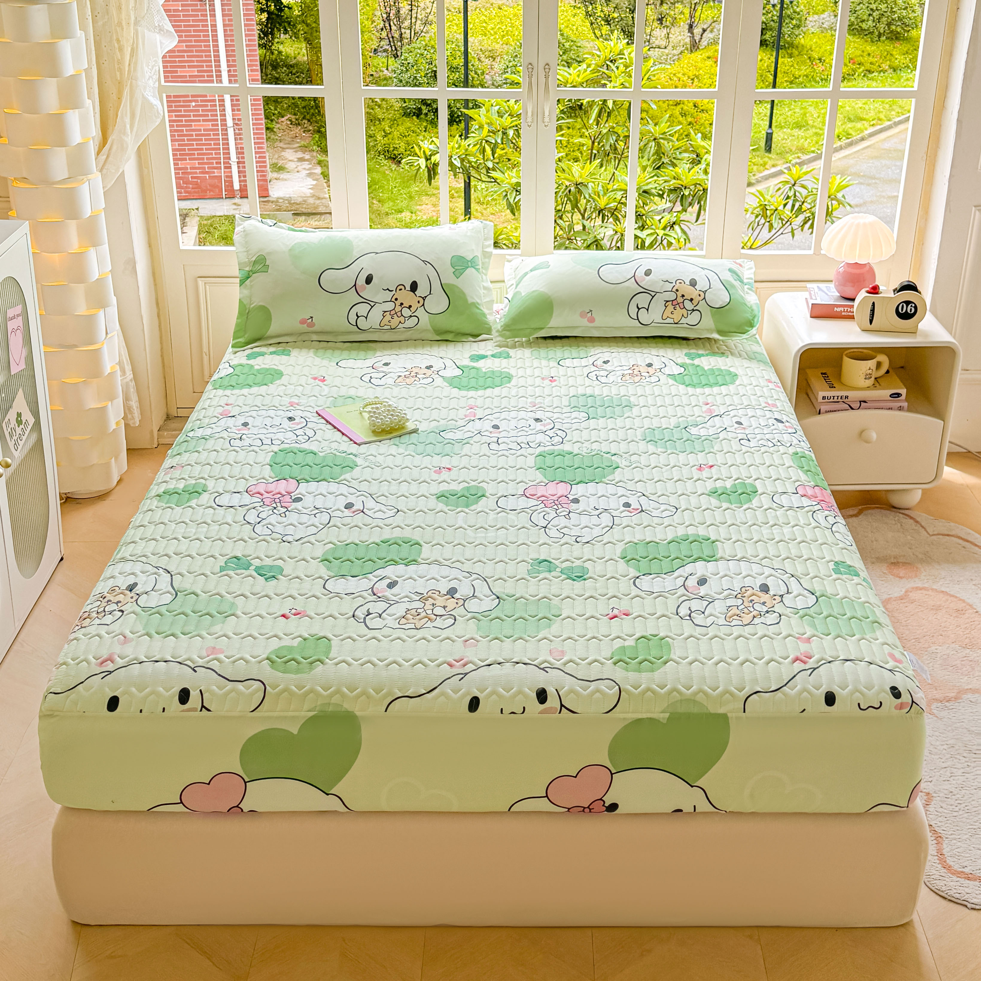 新款夹棉床笠全包围床套床护垫四季通用加厚磨毛印花床笠防尘罩