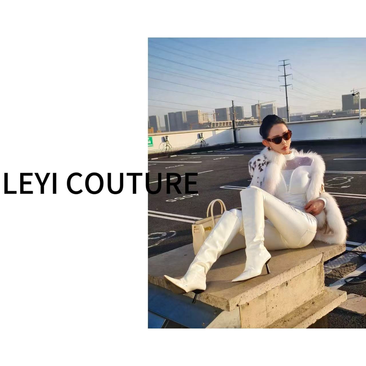 【 LEYI COUTURE】畑畑2025高端气质时尚“T斯拉”打底上衣 25051